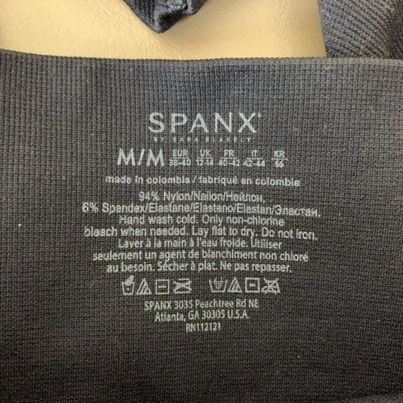 Spanx dark navy Cropped Leggings M 23" Slimming Stretch Shapewear Pants - Picture 2 of 8